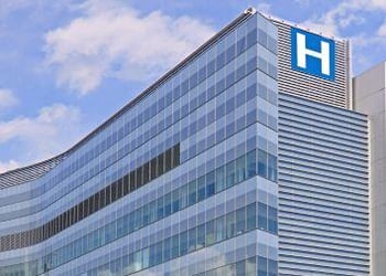 Outdoor-shot-of-hospital-building