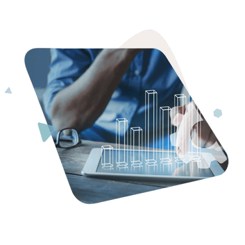 Man-using-tablet-looking-at-data