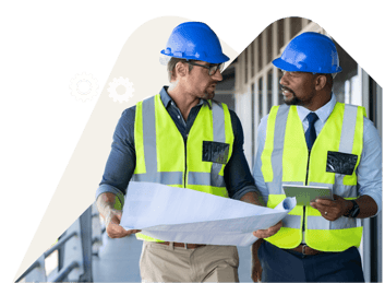 Building workers talking