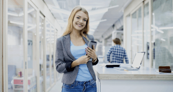 Woman Holding Tablet