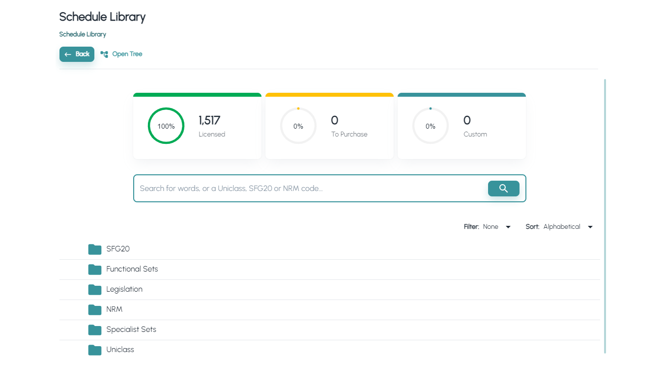 Schedule library screenshot