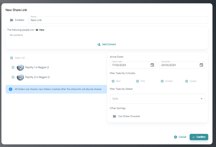 Facilities-iQ-secure-sharing-link-screenshot