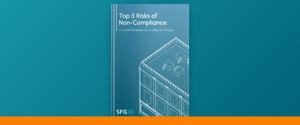 Detailed visual illustration of the top five risks of non-compliance in building maintenance, as discussed in an SFG20 article.