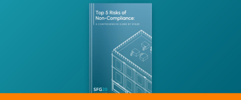 Detailed visual illustration of the top five risks of non-compliance in building maintenance, as discussed in an SFG20 article.
