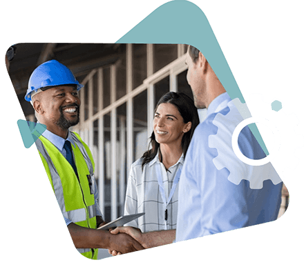 Man With Blue Hard Hat Shaking Hand