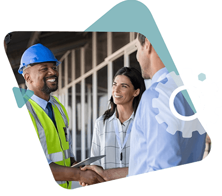 Man With Blue Hard Hat Shaking Hand Man With Blue Hard Hat Shaking Hand