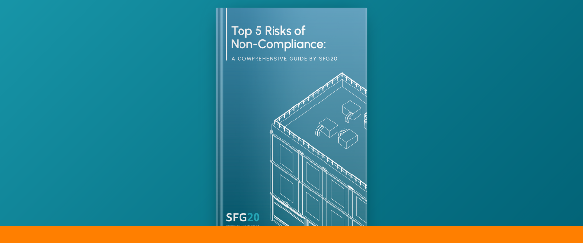 Detailed visual illustration of the top five risks of non-compliance in building maintenance, as discussed in an SFG20 article.